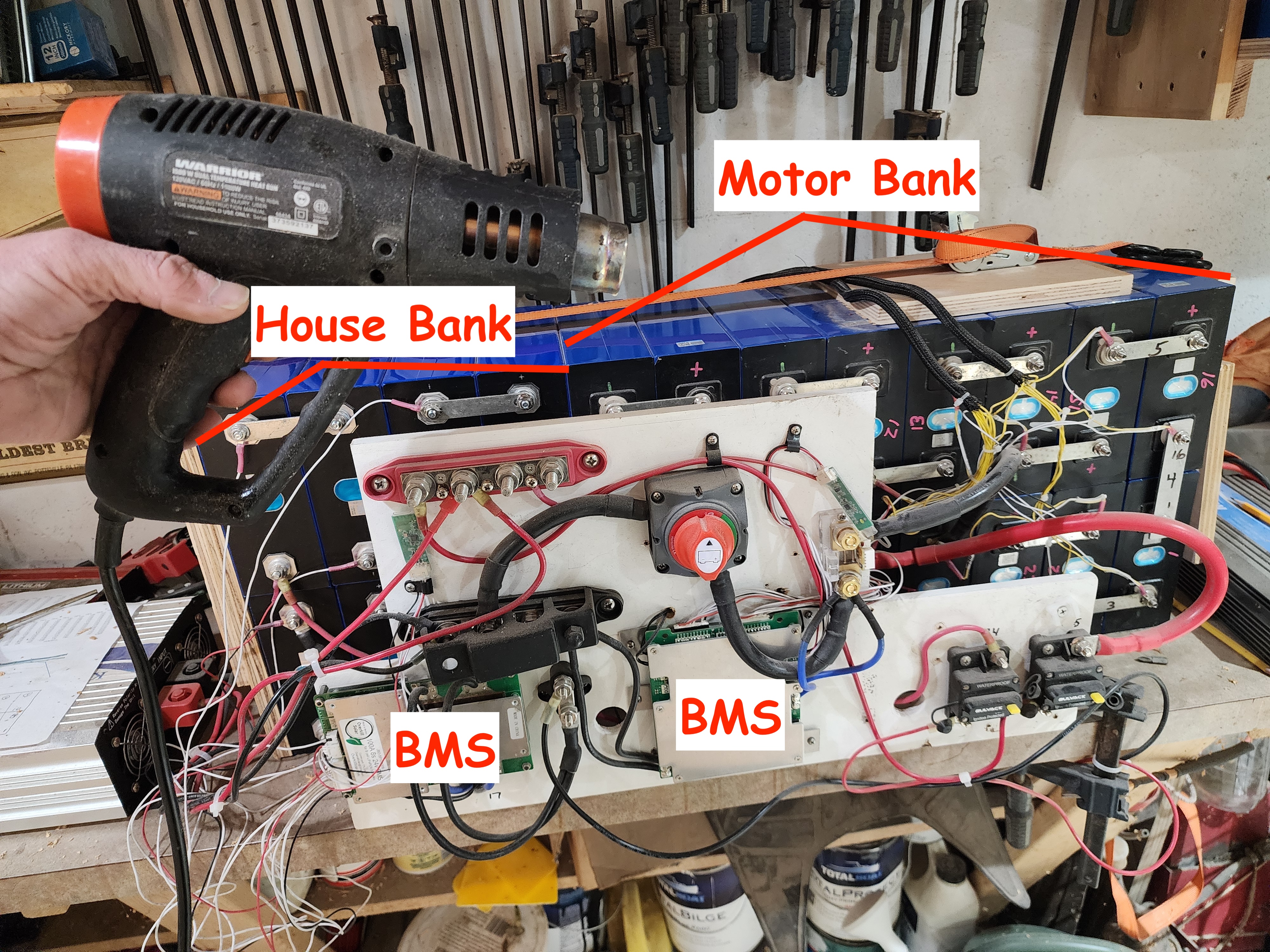 Battery Bank being Bench Tested